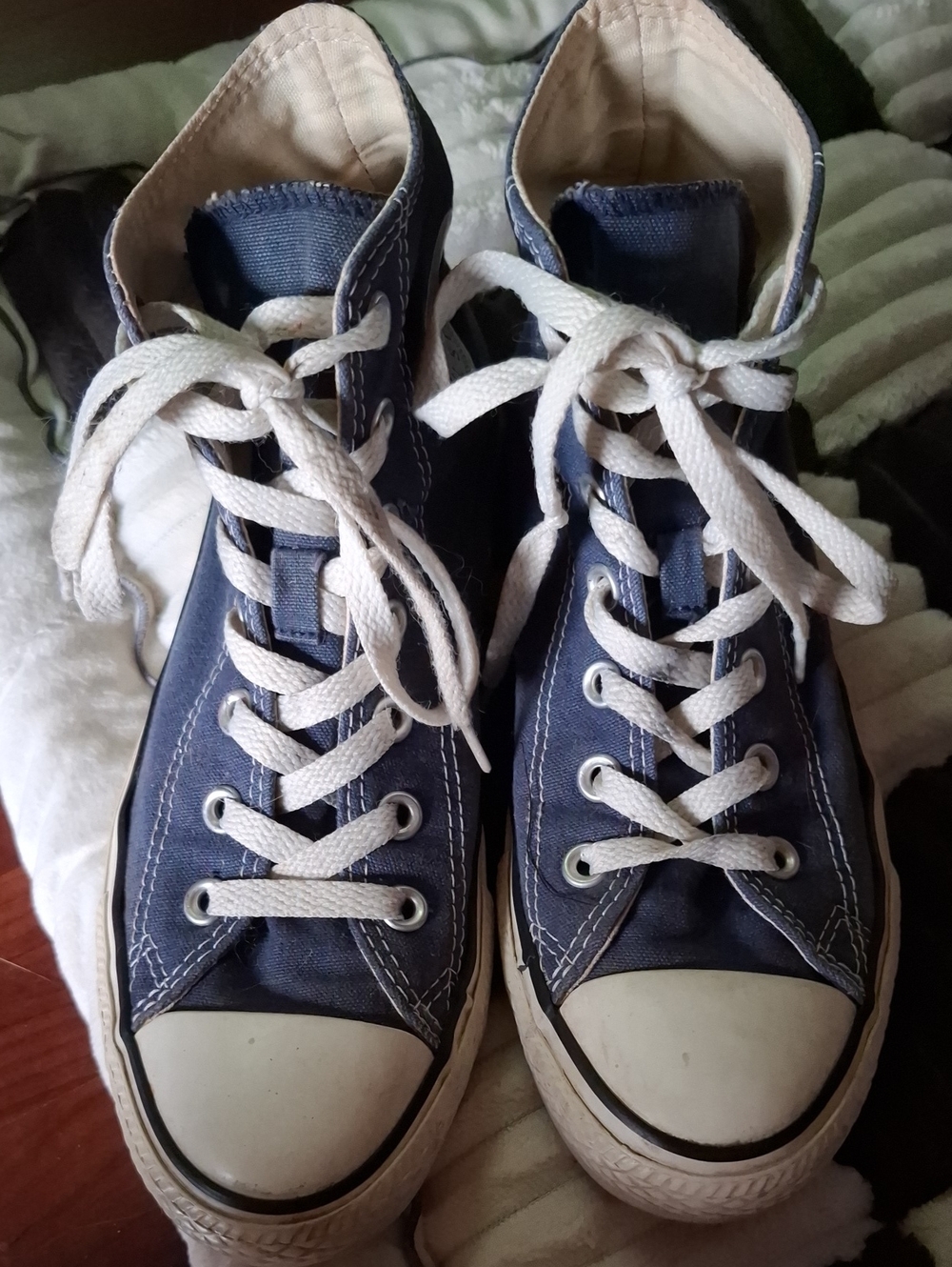 Converse Navy Blue High-Top Sneakers with White Laces